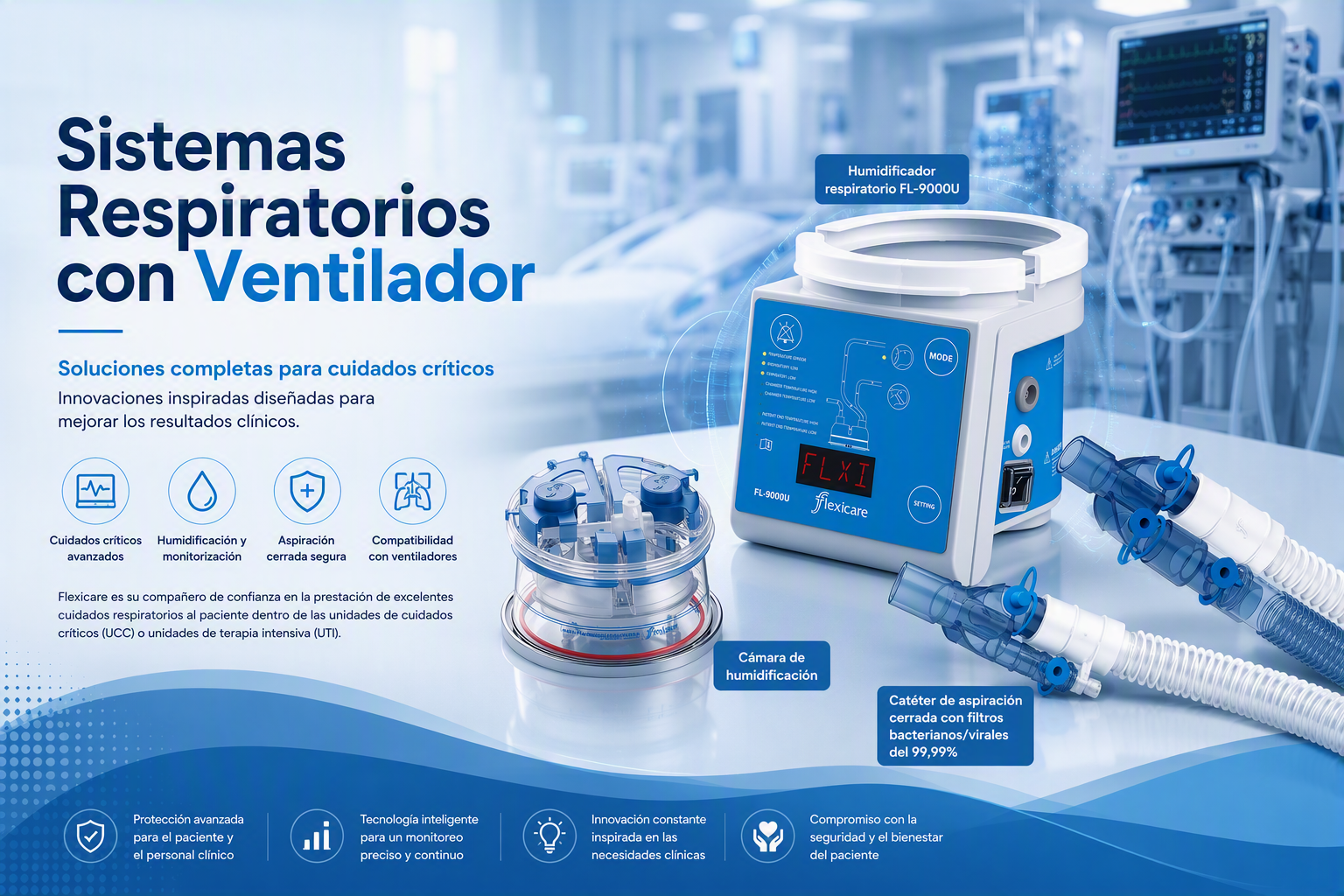 Distribuidor Flexicare campanas humidificadoras